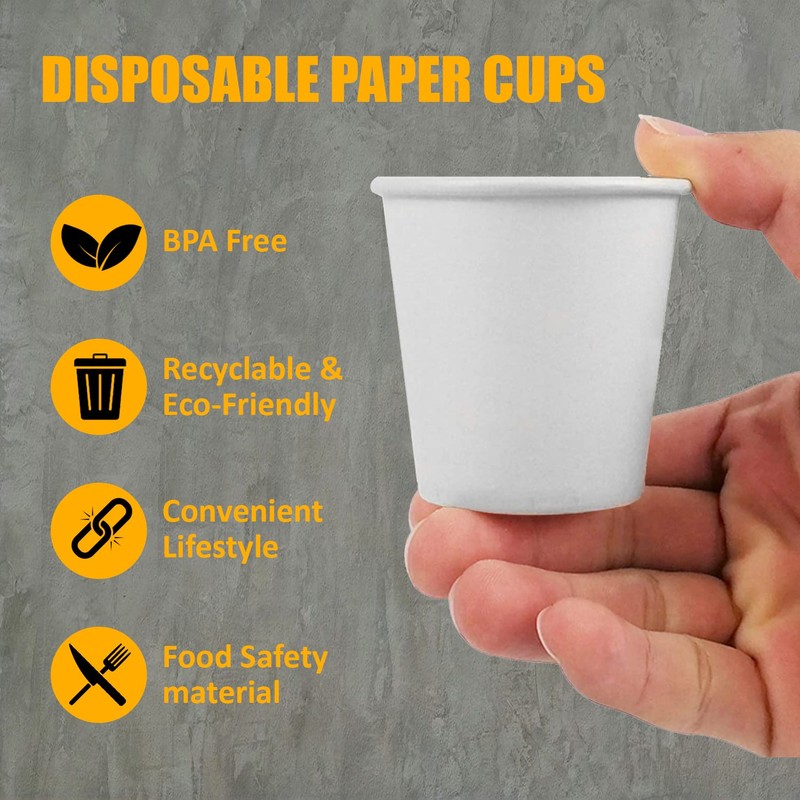 Smygoods White Paper Hot Cups, Paper Hot Cups with Lids,