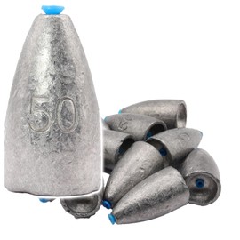 Fabulous Hall Bullet Sinker Tube, 1.8 oz (50 g), Set of 10, Sinker, Weight, Bass, Worm, Lead, Fishing, Sea, River, Texas Rig