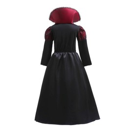 Lito Angels Gothic Vampir Kostüm Kleid Verkleidung mit Choker Halsband für Kinder Mädchen Größe 8-10 Jahre 134 140, Schwarz und Burgund
