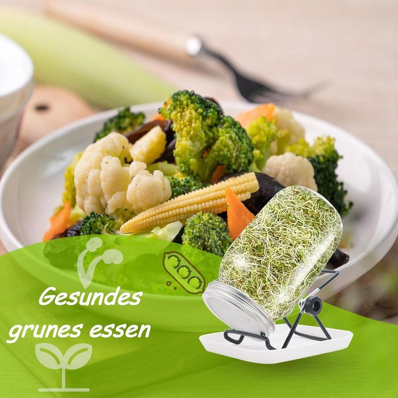 Sprouting Jar, Sprouts Growing kit, Mason Jar for Bean Sprouts