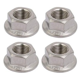 4pcs M12 x 1.25mm Pitch Metric fine Pitch 304 Stainless Steel Hexagonal Flange Nuts