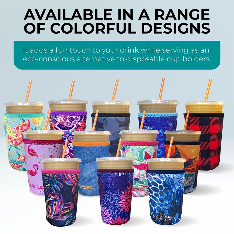 Koverz Iced Coffee Sleeve, Insulated Neoprene Cup Sleeve, Fits a