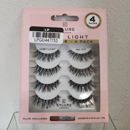 Eylure False Eyelash London Wispy Light #117 Bonus Pack 4 Pack Glue Included