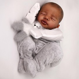 CHAREX Realistic Reborn Baby Dolls Black - 18 Inch Real Life Baby Doll African American Real Baby Boy, Lifelike Newborn Baby Doll Poseable Soft Body, Gift Set with Accessories for Kids Aged 3+