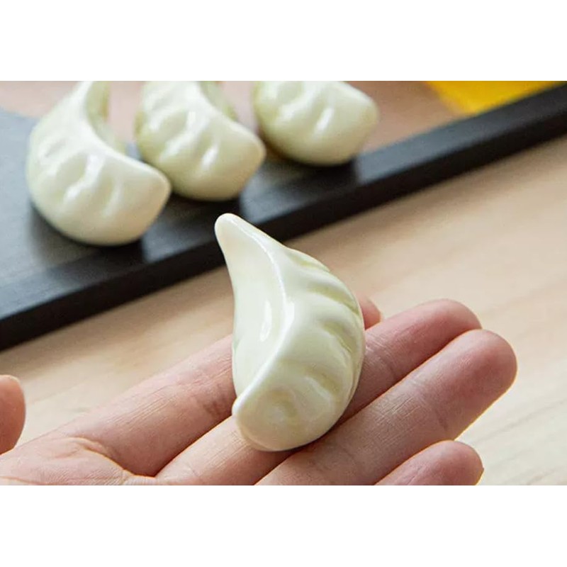 speed mao Funny Delicious Dumplings Ceramic Chopsticks Rest Caratry Set
