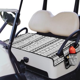 Golf Cart Seat Covers, Golf Cart Seat Towel Blanket with 4 Side Pockets & Non-Slip Bottom Fits for EZGO, Club Car, Yamaha and More 2 Person Seats Golf Carts