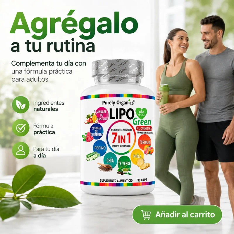 Lipo Green Carnitina Vinagre Manzana Cetonas Frambuesa Verde Chía Piña