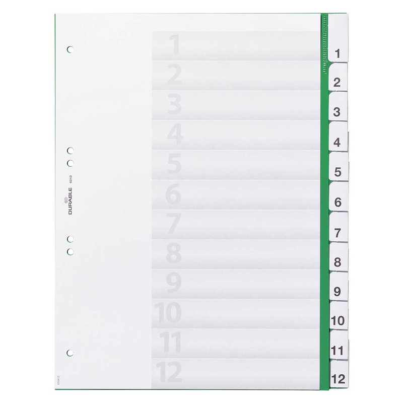 Durable 621005 1-12 Index File with Pre-Inserted Printed Inserts for