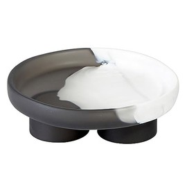 Santa Barbara Design Studio Serving Tray Footed Resin Serveware Dish, 7.25" x 2.25", Charcoal & White