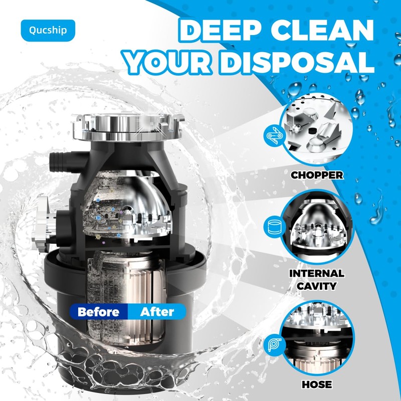 Qucship Powerful XXL Foaming Garbage Disposal Cleaner and Deodorizer Tablets