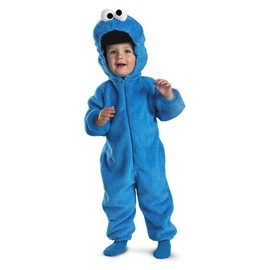 Disguise Costumes Cookie Monster Deluxe Two-Sided Plush Jumpsuit Costume, Medium (3T-4T)