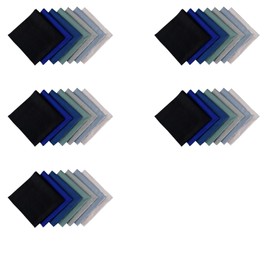 35Pcs Square Twill Cotton Fabric Solid Color Cotton Fabric for DIY Crafts Sewing, 10cmx10cm, Navy Blue