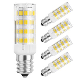 Fglyniy Candelabra LED Light Bulbs, E12 Candelabra Bulb 40 watt Equivalent,4W Daylight White 6000K, Small Candelabra Bulbs Dimmable,Ceiling Fan Bulbs,Wall Sconces,Christmas Lighting.(Pack fo 5)