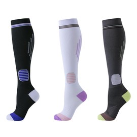 JIZCTBN Compression Socks for Women Men, 3 Pairs Graduated Compression Support for Running, Athletic, Cycling