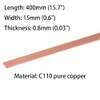 5PCS C110 Copper Flat Bar, 0.03" Thickness x 0.6" Width