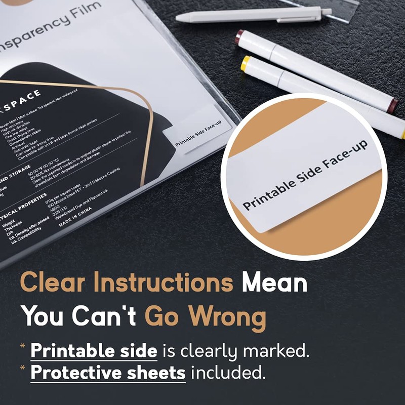 Sleek Space Transparency Film for Inkjet Printers | 100% Clear,