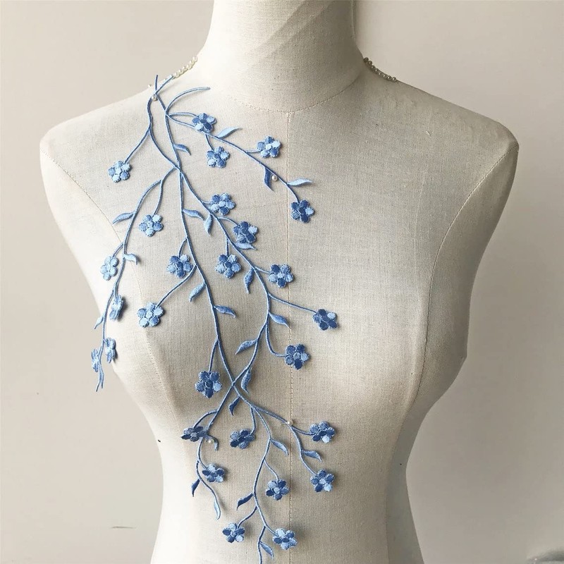 Selene Iron on Applique Embellishment Flower Leaf Vines Embroidery Applique