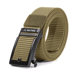 ULTAC Concealed Carry Belt for Men,Ratchet Tactical Gun Belt-Nylon EDC CCW Work Belt with Automatic Slide Buckle, Coyote