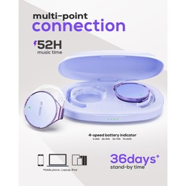 Ear-hook Style Earphones, Bluetooth 5.4, Clip Headphones, Wireless Headphones, Ear-hook, Up to 52 Hours of Continuous Playback, Lightweight Sports Headset, Compatible with Commuting/Jogging/Office