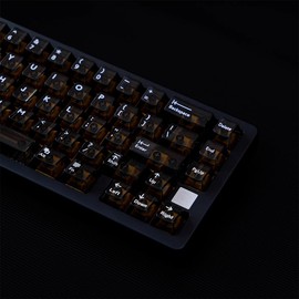 114 Keys Black Transparent Keycaps PC Cherry Profile UV Print Keycap Set Fit for 60% 65% 75% Mechanical Keyboard Cherry Mx Switches