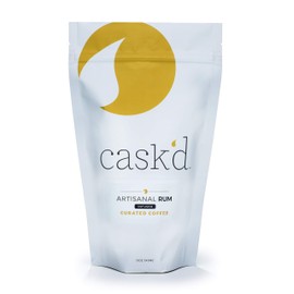 Cask’d Artisanal Rum Coffee - Made with Medium Roast Brazilian Coffee Beans - Non-Alcoholic & Hand-Roasted Single-Origin Coffee with Dark Rum - Caffeinated Rum-Infused Coffee (12 ounce Whole Bean)