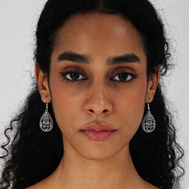 Ritach Silver Dangle Drop Earrings Trendy Vintage Statement Bohemia Boho Earrings Set for Women (9pairs-silver)