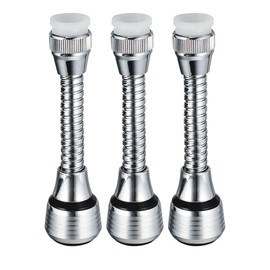 Fokroin Pack of 3 Tap Extensions, Tap Attachment, Kitchen Tap Extender, 360 Degree Swivel Tap Aerator for Home, 14 cm Extension, for Kitchen and Bathroom