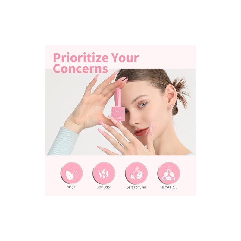 CANNI- Esmalte de uñas en gel rosa bebé, 1 pieza