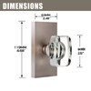 HIEMEY Crystal Glass Dummy Door Knob Interior, Brushed Satin Nickel