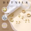 ZELORES Small Chunky Gold Hoop Earrings for Women-5 Pairs Sterling