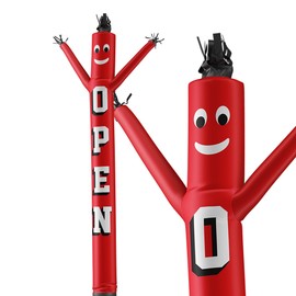 LookOurWay Air Dancers Inflatable Tube Man Attachment - 20 Feet Tall Wacky Waving Inflatable Dancing Tube Guy for Business Promotion (Blower Not Included) - Open Red