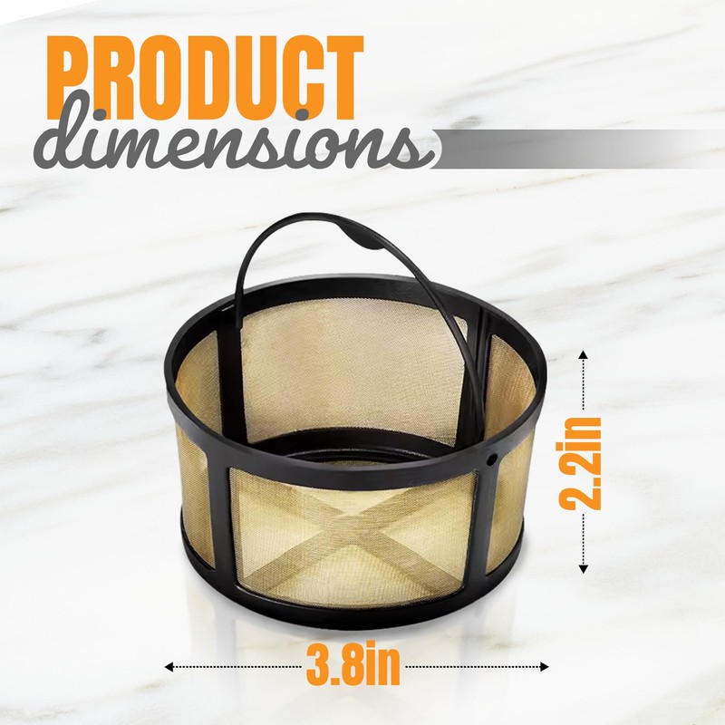 8-12 Cup Reusable Filter Basket With Mesh Bottom Fits Keurig
