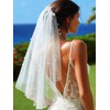 HEREAD Pearl Bride Wedding Veil Short Starfish Waist Length Bridal