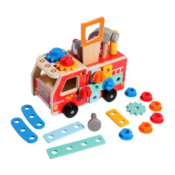 MagiDeal Kids Wooden Truck Tool Set, Pretend Play Tool Kit