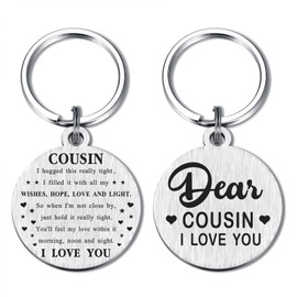 Emideary Gifts for Cousin - To My Cousin Birthday Christmas Gift - Cousin Keychain