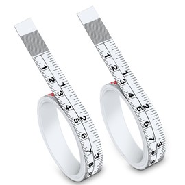 2 PCS Steel Self-Adhesive Measuring Tapes, 79 Inch Imperial and Metric Scale Ruler Sticker for Woodworking and Drafting, Wear-Resistant Carbon Steel Paint Left to Right Sticky Measure Tape, White
