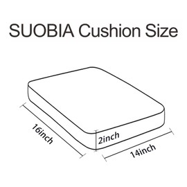 SUOBIA Bar Stool Cushions 14x16 inch, Non-Slip Dining Chair Cushion with Straps, Waterproof Seat Pad for Indoor Outdoor Metal Wooden Chair, Set of 2, Blue