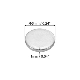 PATIKIL 6mm Steel Disc, 60Pcs Round Metal Stamping Blanks Tags Circle Stainless Steel Strike Plate DIY for Engraving Stamping Jewelry Craft