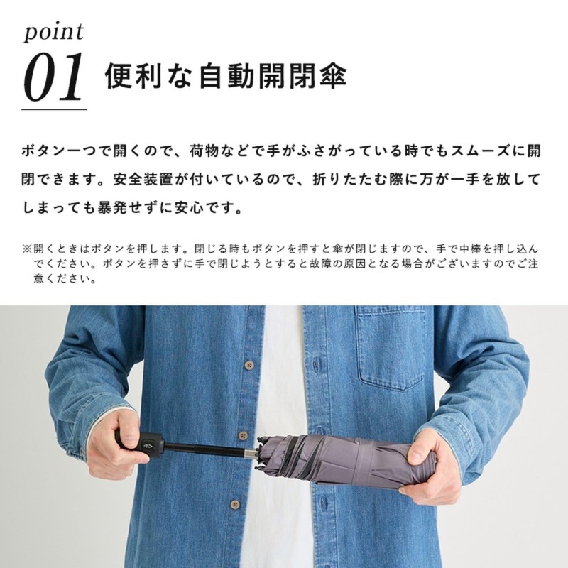 Moonbat 3-Second Folding Umbrella Urawaza, Automatic Open and Close, Heat