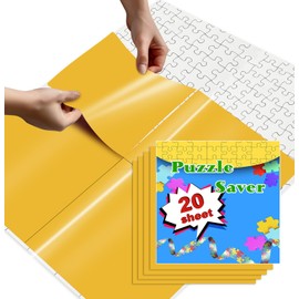 SietDESEO 20 Sheets Yellow Puzzle Saver, Preserve 3 X 1000 Jigsaw Puzzle Adhesive Sheets, Peel and Stick Puzzle Saver, No Stress & No Mess Puzzle Glue Sheets and Frame to Preserve Your Finished Puzzle