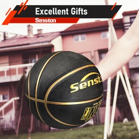 Senston Basketball #7, Indoor/Outdoor Basketball for Adult/Youth Competition Training with Pump