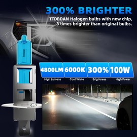 TTDBDAN Halogen Headlights Fit for Honda CRV 2005 2006 Headlight Bulbs,H1 High Beam + H1 Low Beam Bright Front Lights,Plug And Play,Pack of 4