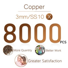 qiipii 8000PCS 3mm Copper Resin Rhinestones for Crafts Brown Flatback Jelly Rhinestones Bulk SS10 Non-Hotfix Coffee Stones Diamonds Crystals Gems for Mugs Tumblers Bottles Cups DIY Crafts Decoration