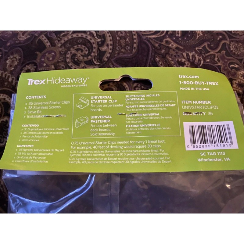 Trex (NEW) TREX Hideaway Start Clips 36 pc for 400