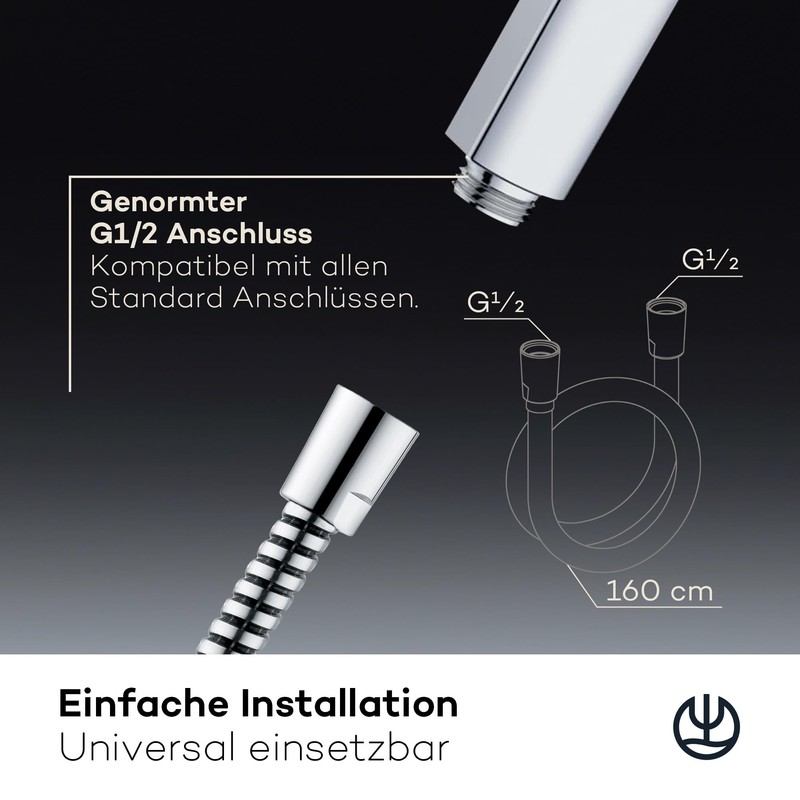 KLUDI -X1 Universal Shower Hose 1.60 m, Flexible Shower Hose