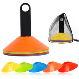 Zythrem 15 Pcs Football Cones Football Training Equipment for Kids Sports Cones Markers Soccer Disc Cones with Plastic Holder Plastic Cones for Football Training Field Space Marker Garden