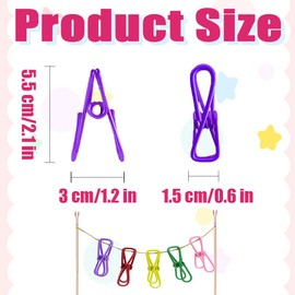 Bag Clips for Food Storage, 12pcs Steel & PVC Coated Food Bag Clips Bag Sealing Clips, Food Pegs Clips,Paper Clips, Clothes Pegs, Durable Freezer Bag Clips for Kitchen Home Office (Random Color)