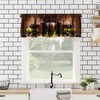 GoDazzling Wine Kitchen Curtains Valance, Glasses of Red and White