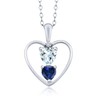 925 Sterling Silver Sky Blue Aquamarine Blue Created Sapphire and