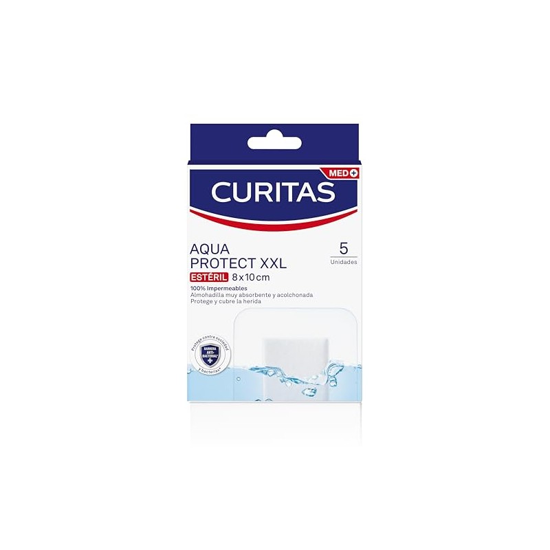 Venditas Adhesivas Extra Grandes CURITAS Aqua Protect XXL, caja con